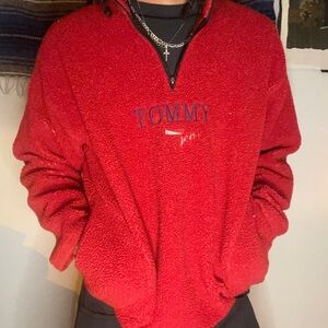 Tommy Hilfiger Red Zip-Up Men's Sweater
